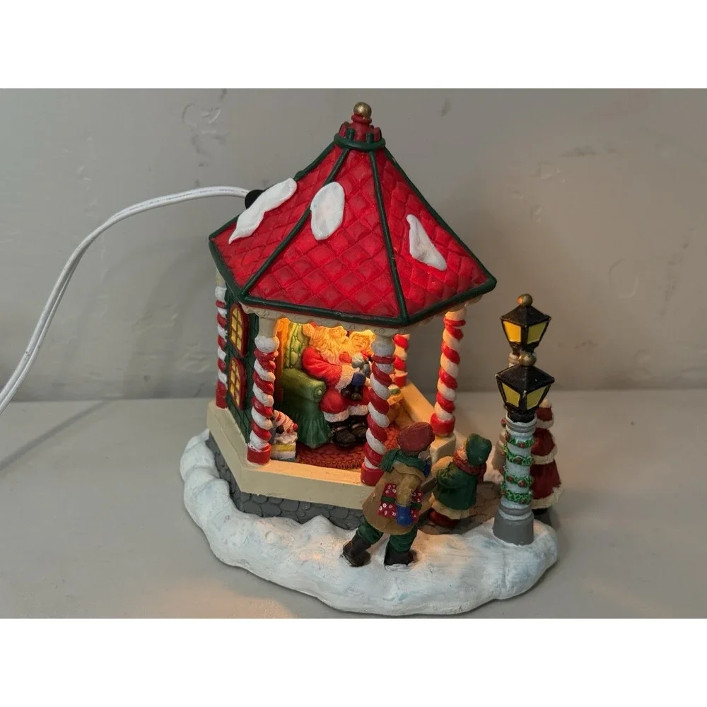 VTG Trim A Home Christmas Village Gazebo Santa Light Up Decoration Sears 788225